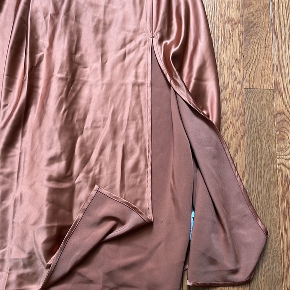 Jason Wu Satin Rust Wedding Maxi Dress Stones Small S - Picture 3 of 7